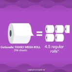 Cottonelle Ultra Comfort Toilet Paper with Cushiony CleaningRipples Texture, Strong Bath Tissue, 24 Family Mega Rolls = 108 Regular Rolls (4 Packs of 6) - Image 3
