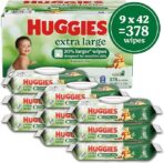 Huggies Extra Large Baby Wipes, Unscented, 9 Flip-Top Packs, 378 XL Wipes Total, Packaging May Vary - Image 2