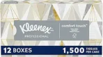 Kleenex Professional Facial Tissue, Bulk (03076), 2-Ply, White, Flat Boxed Format, Designed for Business, Convenience Size (125 TissuesBox, 12 Boxes, 1,500 SheetsCase)