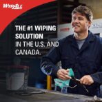 WypAll PowerClean ProScrub Heavy Duty Wet Towels (91371), Dual Action Cleaning, Large 9.5" x 12" Wipes, Bucket Included (6 Containers of 75 Sheets, 450 Sheet Total) - Image 4