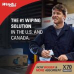 WypAll PowerClean X70 Cloths Medium Duty Wipes (41455), Pop-Up Box, Long Lasting Towels, White (10 Packs of 96 Sheets, 960 Sheet Total) - Image 3