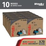 WypAll PowerClean X70 Cloths Medium Duty Wipes (41458), Pop-Up Box, Long Lasting Towels, White (10 Packs of 96 Sheets, 960 Sheet Total)